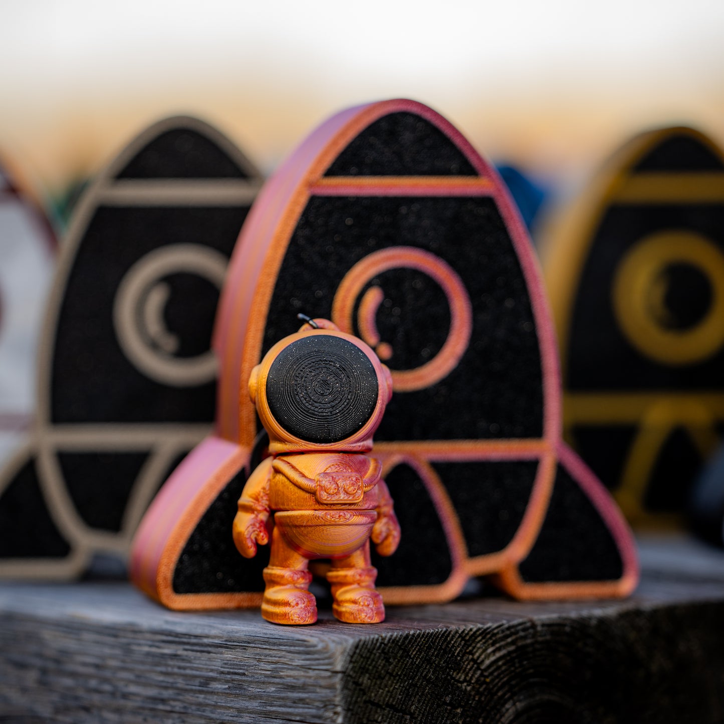 Rocket Rider: Astronaut Keychain with a Cosmic Rocket Capsule