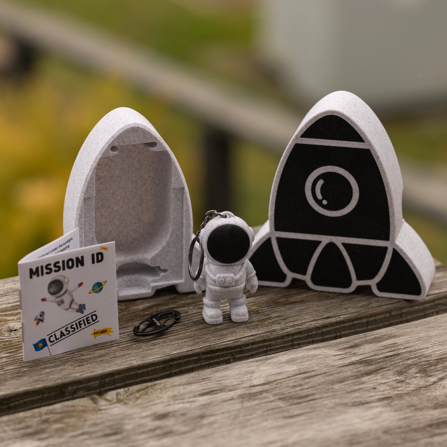 Rocket Rider: Astronaut Keychain with a Cosmic Rocket Capsule