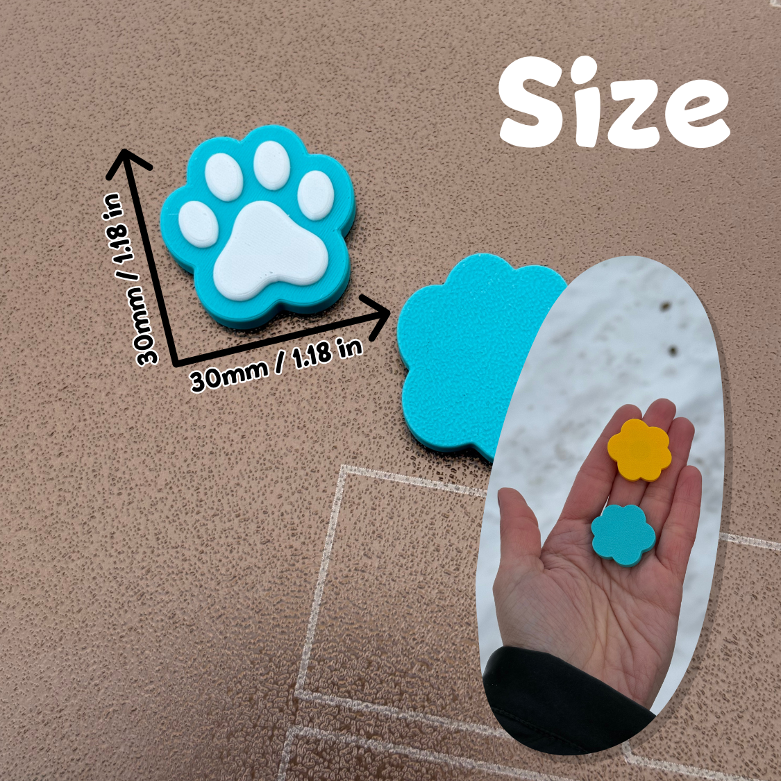 Paw Print Fridge Magnet – Hidden Strong Magnet, Cute Cat & Dog Design