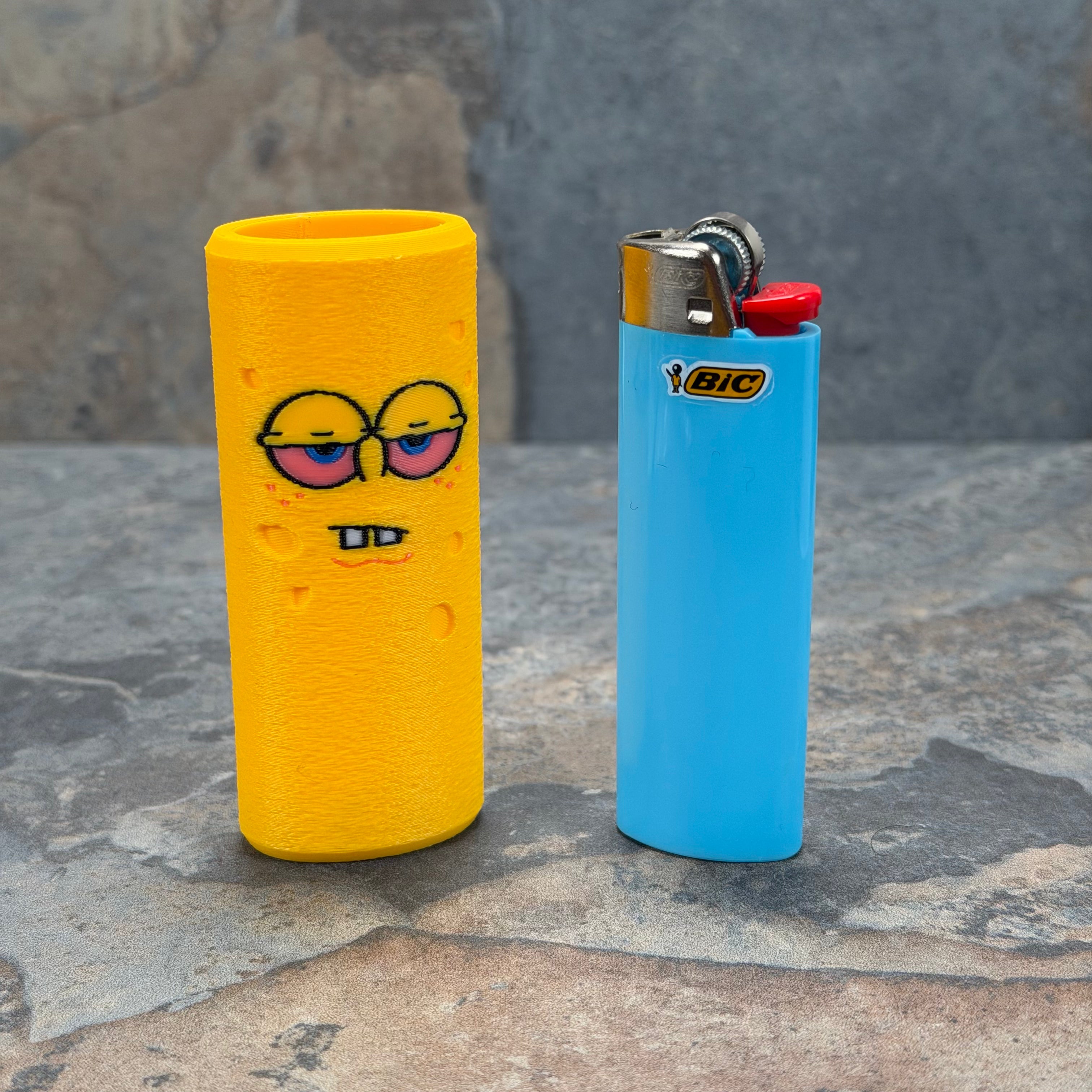SpongeBob Lighter Sleeve | 3D Printed BIC Lighter Cover