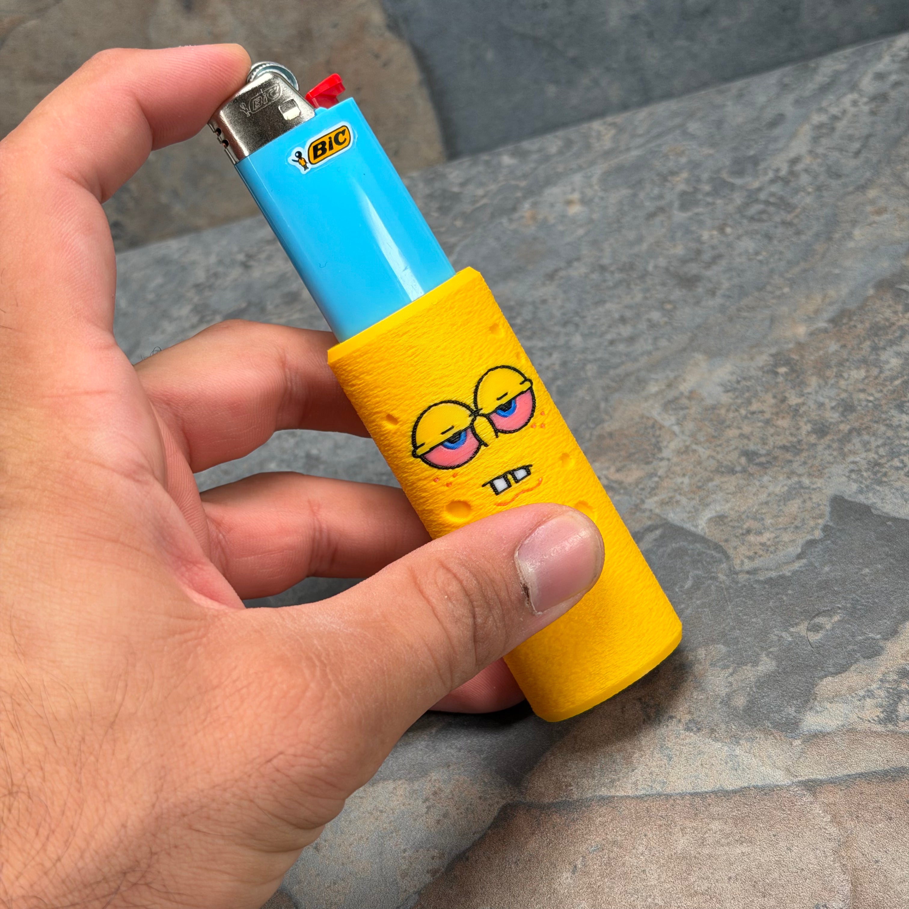 SpongeBob Lighter Sleeve | 3D Printed BIC Lighter Cover