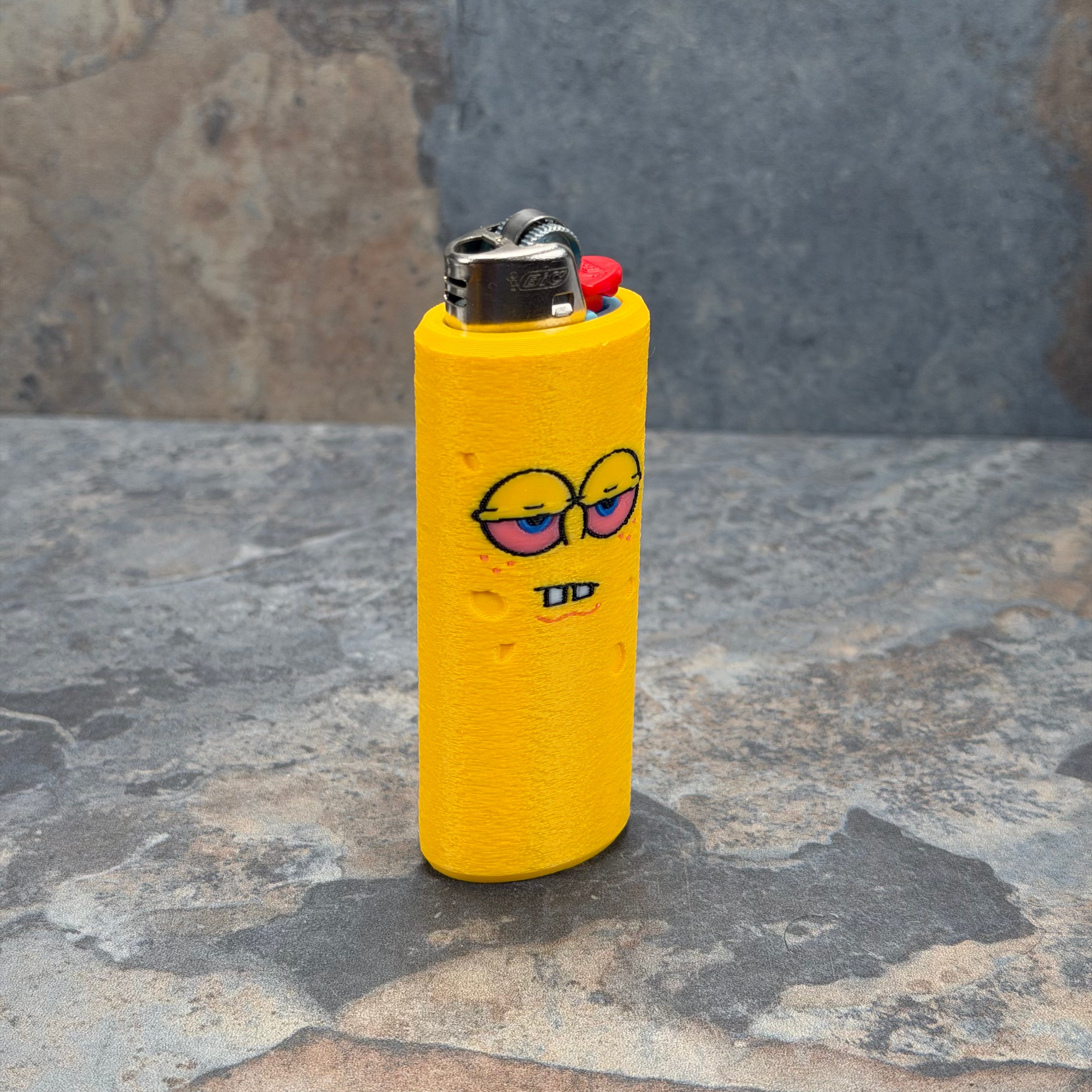 SpongeBob Lighter Sleeve | 3D Printed BIC Lighter Cover