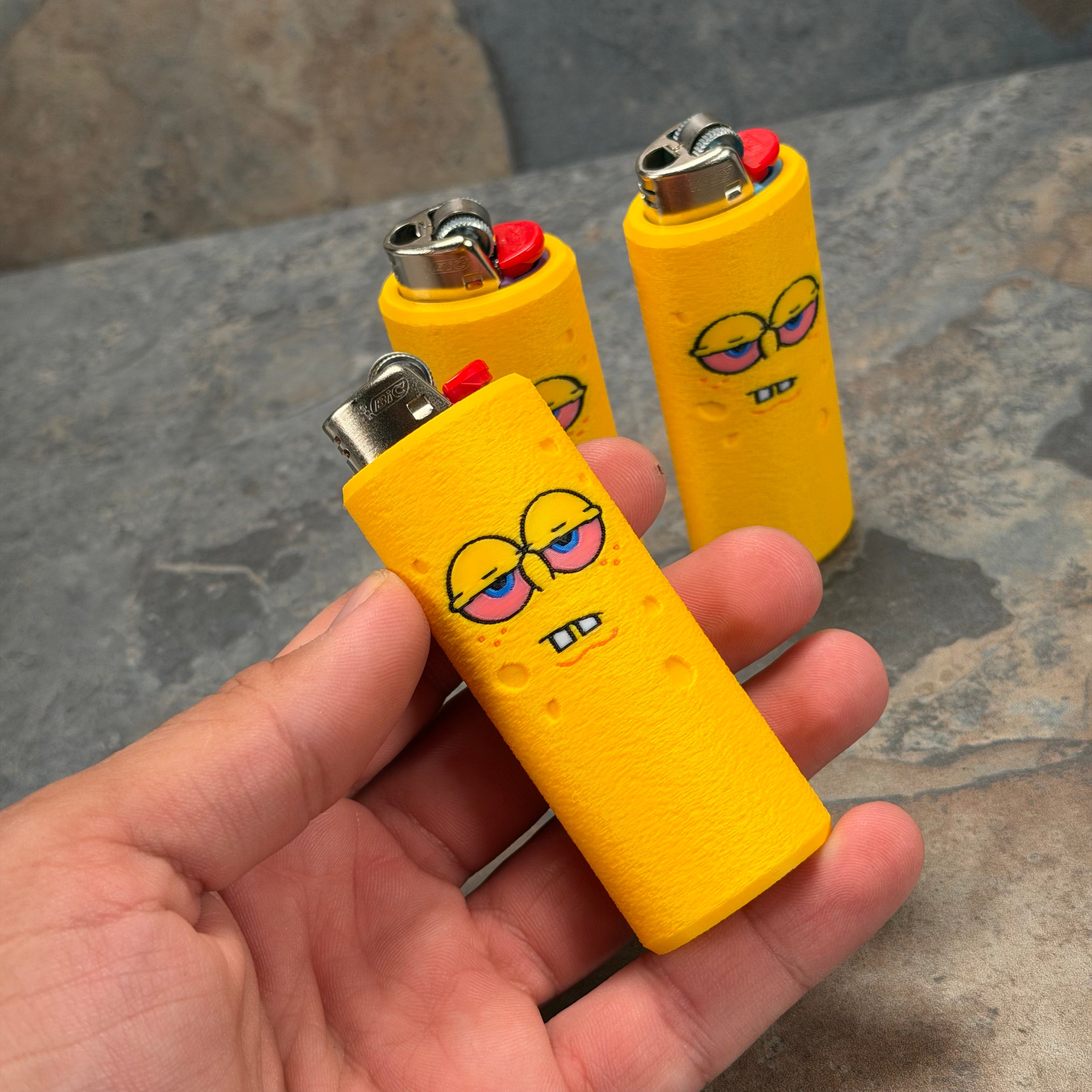 SpongeBob Lighter Sleeve | 3D Printed BIC Lighter Cover