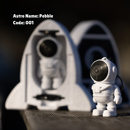 Rocket Rider: Astronaut Keychain with a Cosmic Rocket Capsule